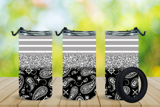 4-in-1 Koozie & Tumbler - Glitter & Paisley