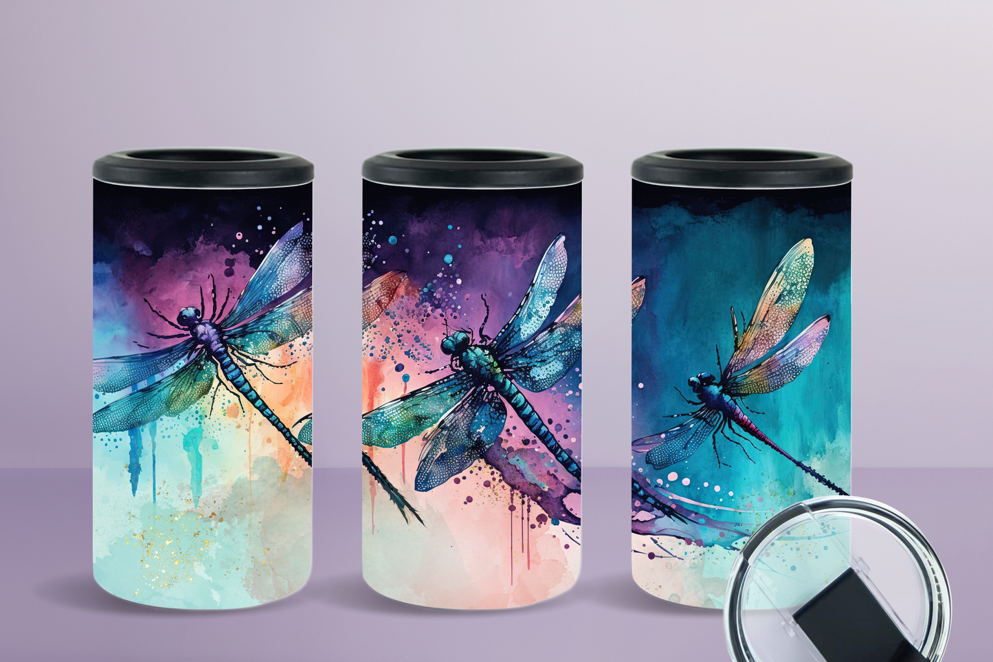 4-in-1 Koozie & Tumbler - Dragonfly Beauty