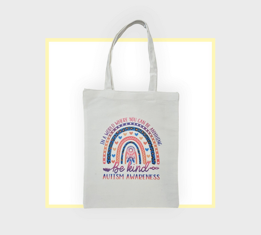 Small Reusable Tote - Be Kind #AutismAwareness