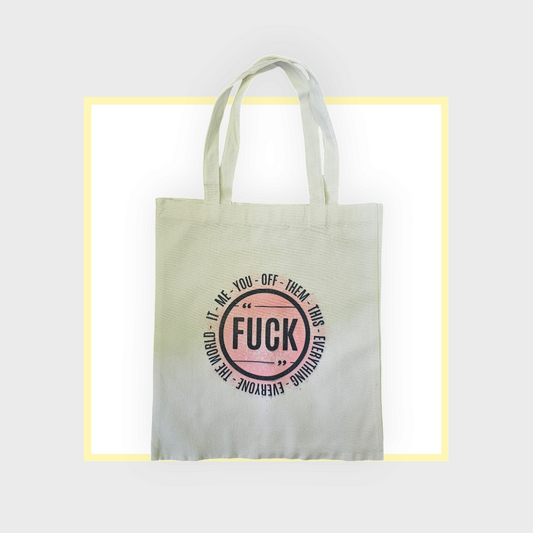 Small Reusable Tote - F*ck All (Pink)