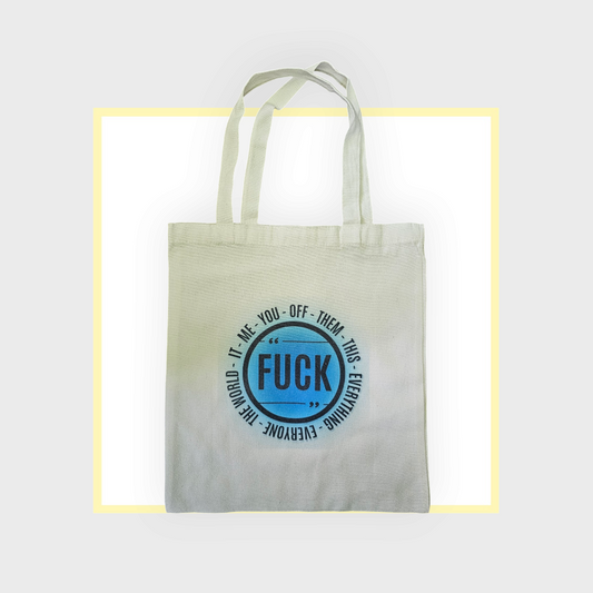 Small Reusable Tote - F*ck All (Blue)