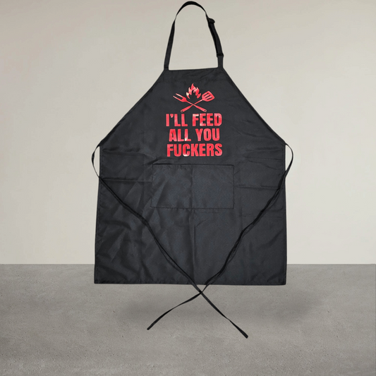 Apron - I'll Feed All You F*ckers (Textured Red Vinyl on Black)