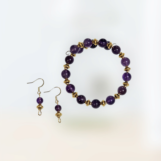 Bracelet & Earring Set - Amethyst (Large)