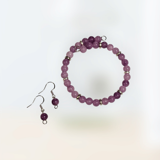 Bracelet & Earring Set - Kunzite (Large)