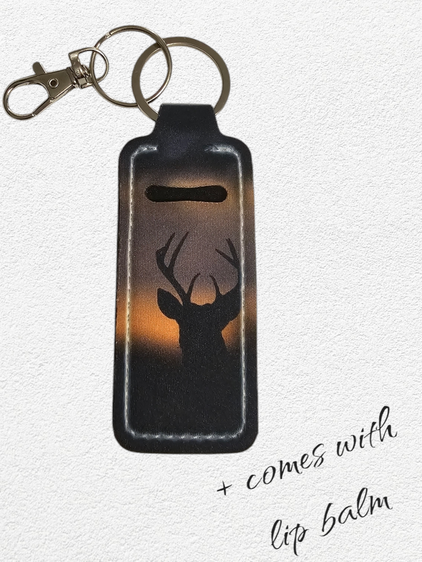 Lip Balm Holder & Keychain - Buck (lip balm included)