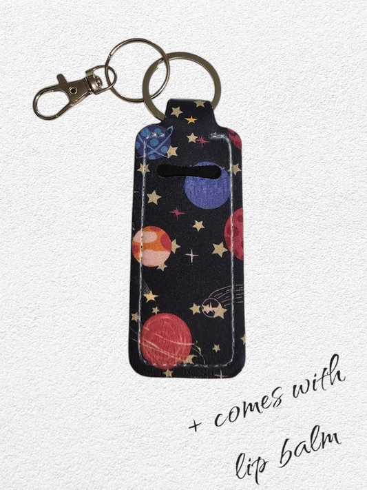 Lip Balm Holder & Keychain - Solar System (lip balm included)