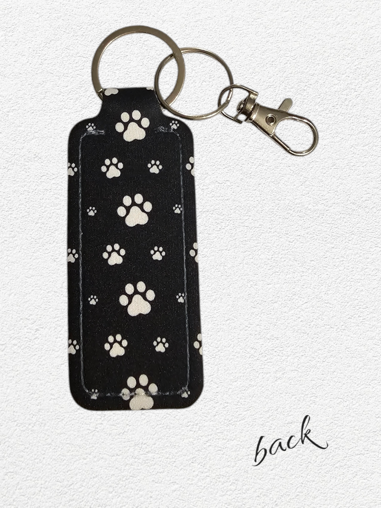 Lip Balm Holder & Keychain - Paw Prints (lip balm included)