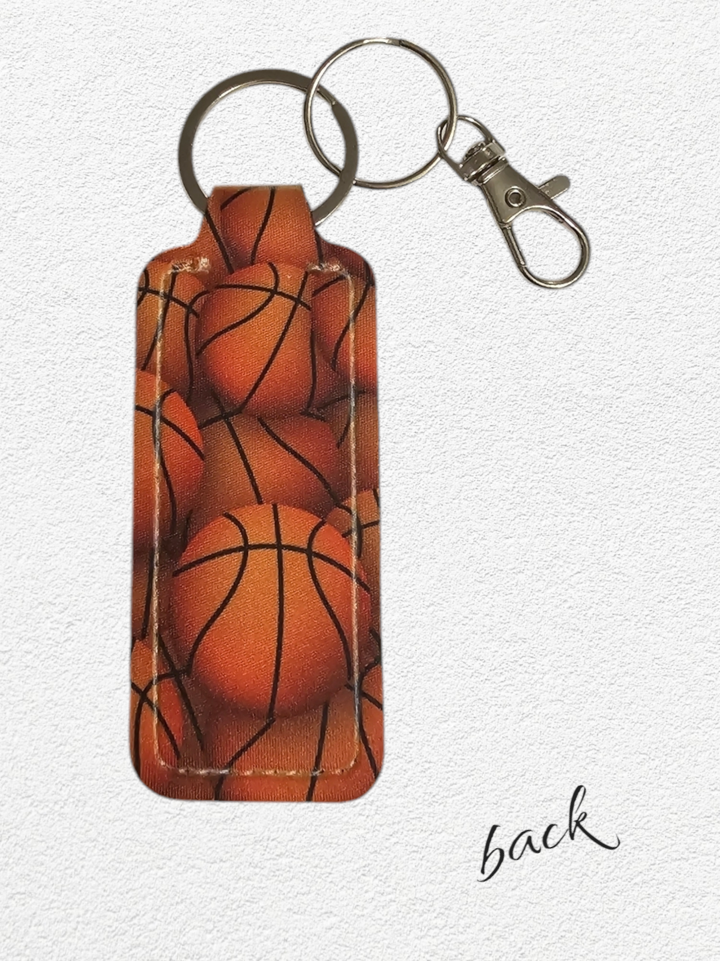 Lip Balm Holder & Keychain - Basketballs (lip balm included)