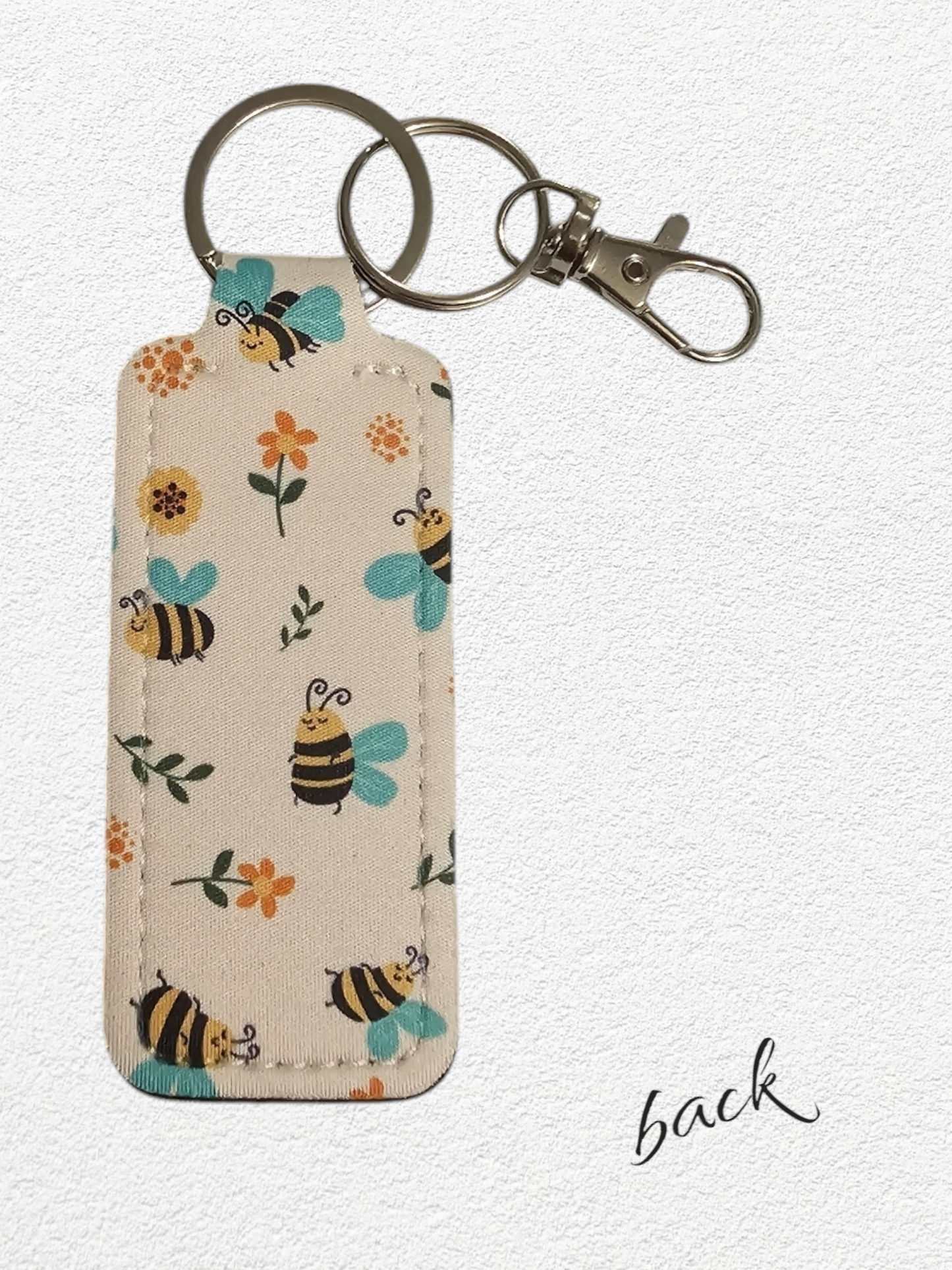 Lip Balm Holder & Keychain - Bees (lip balm included)