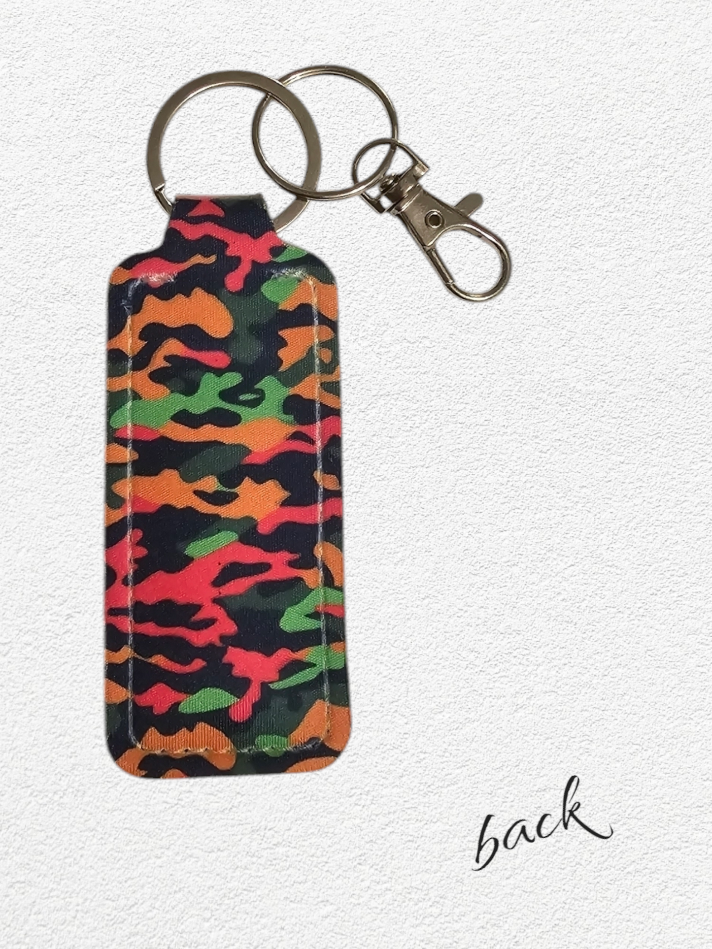 Lip Balm Holder & Keychain - Bright Camo (lip balm included)