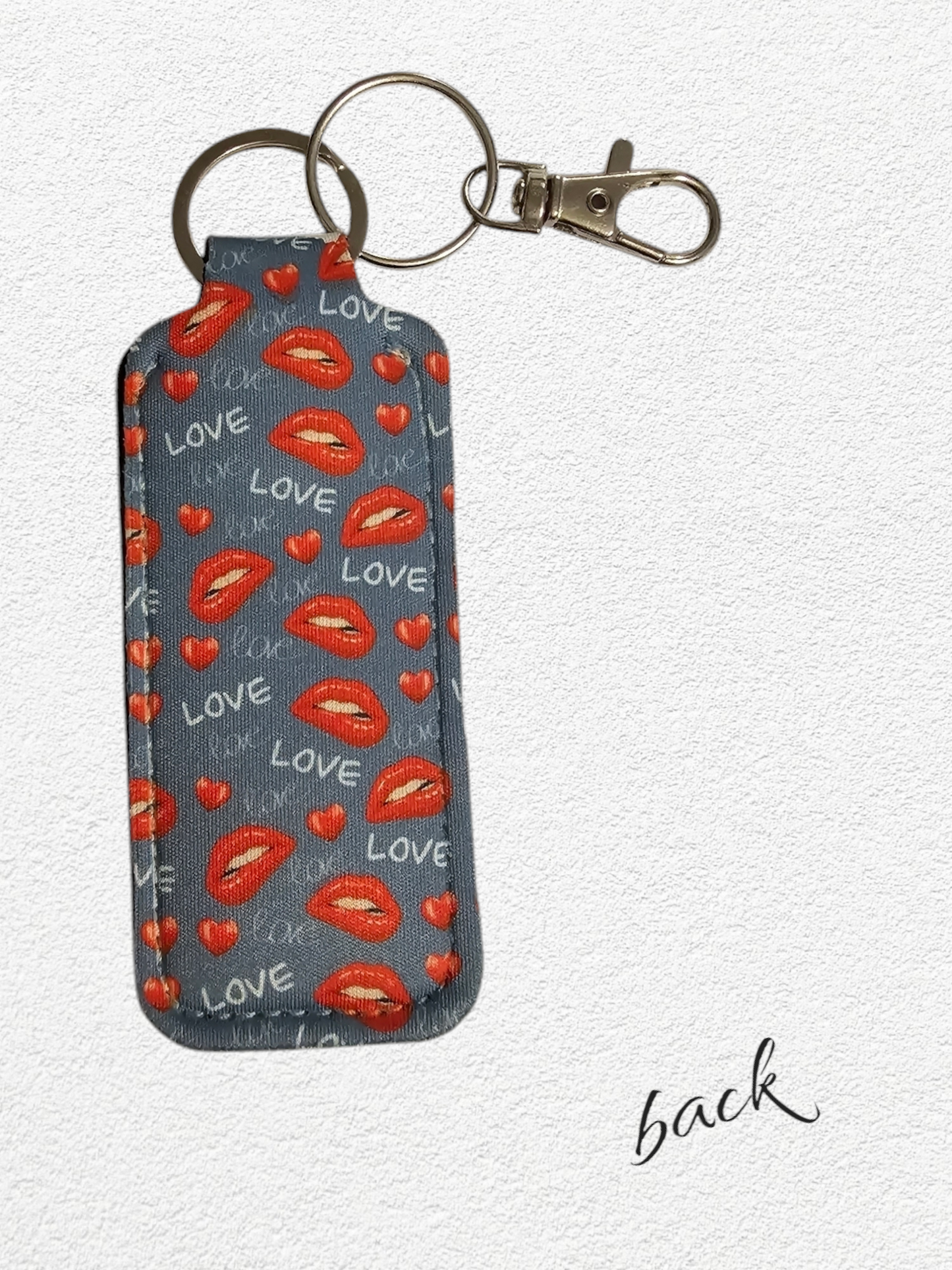 Lip Balm Holder & Keychain - Kisses (lip balm included)