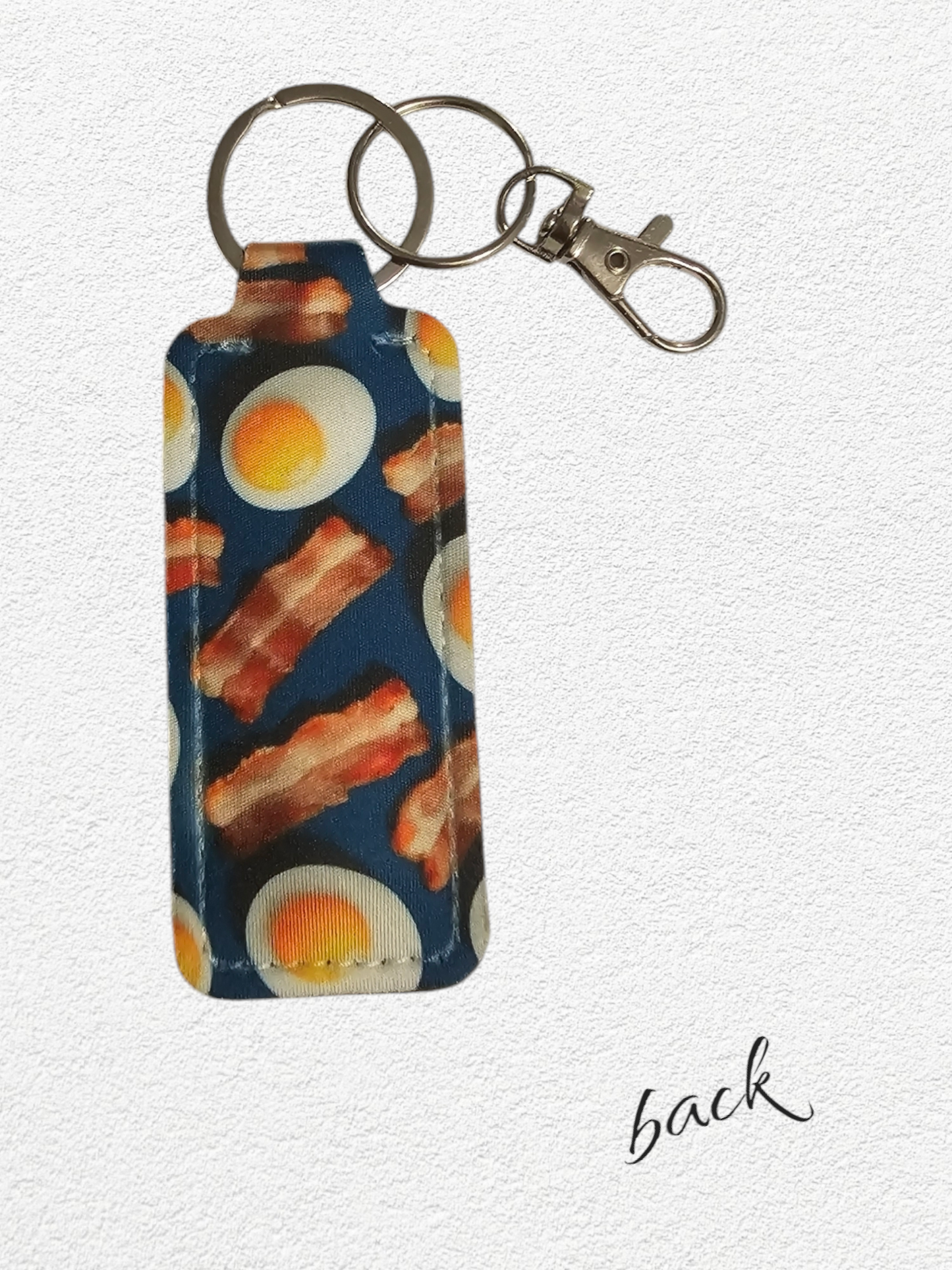 Lip Balm Holder & Keychain - Bacon and Eggs (lip balm included)