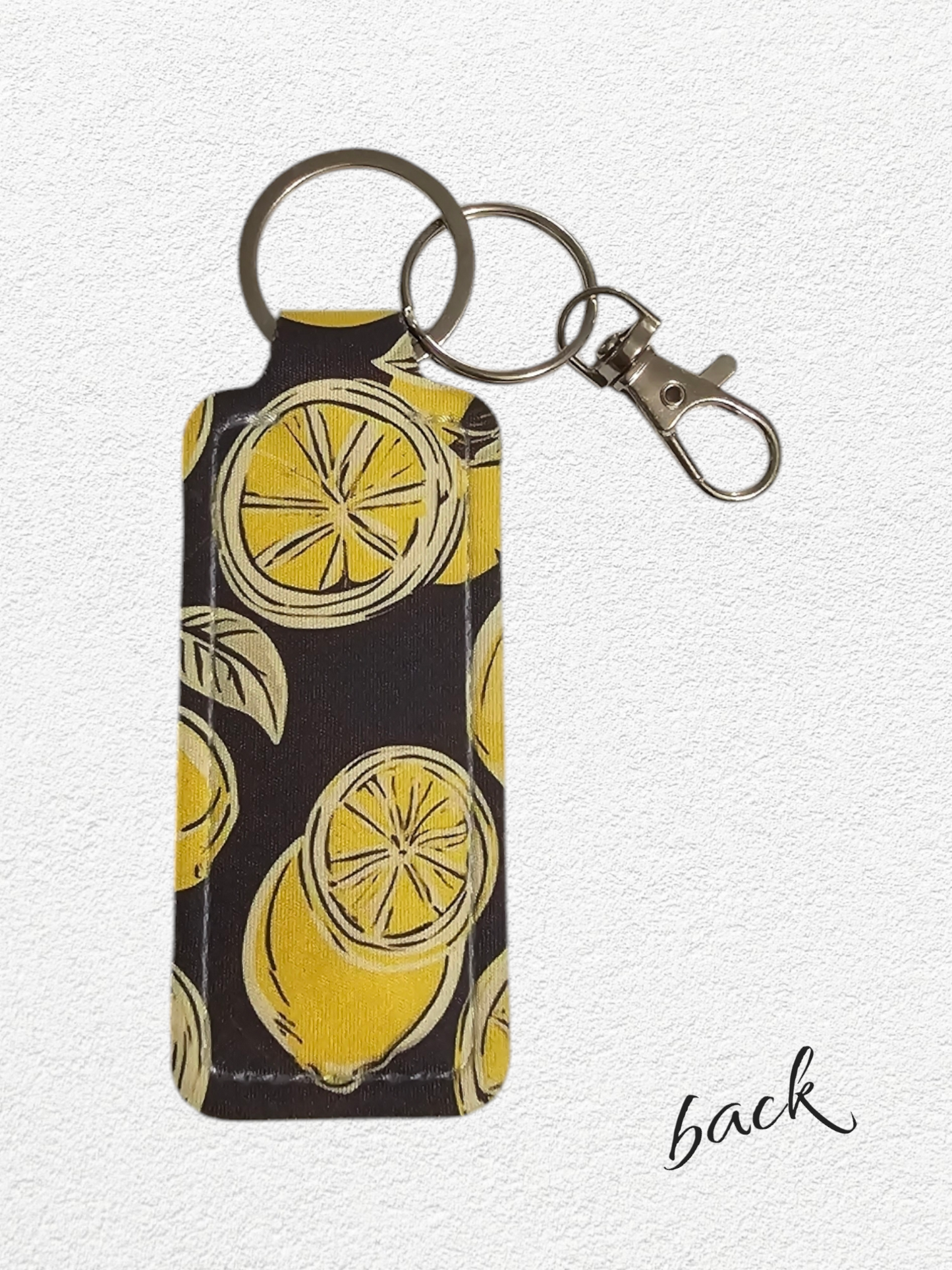 Lip Balm Holder & Keychain - Lemons (lip balm included)