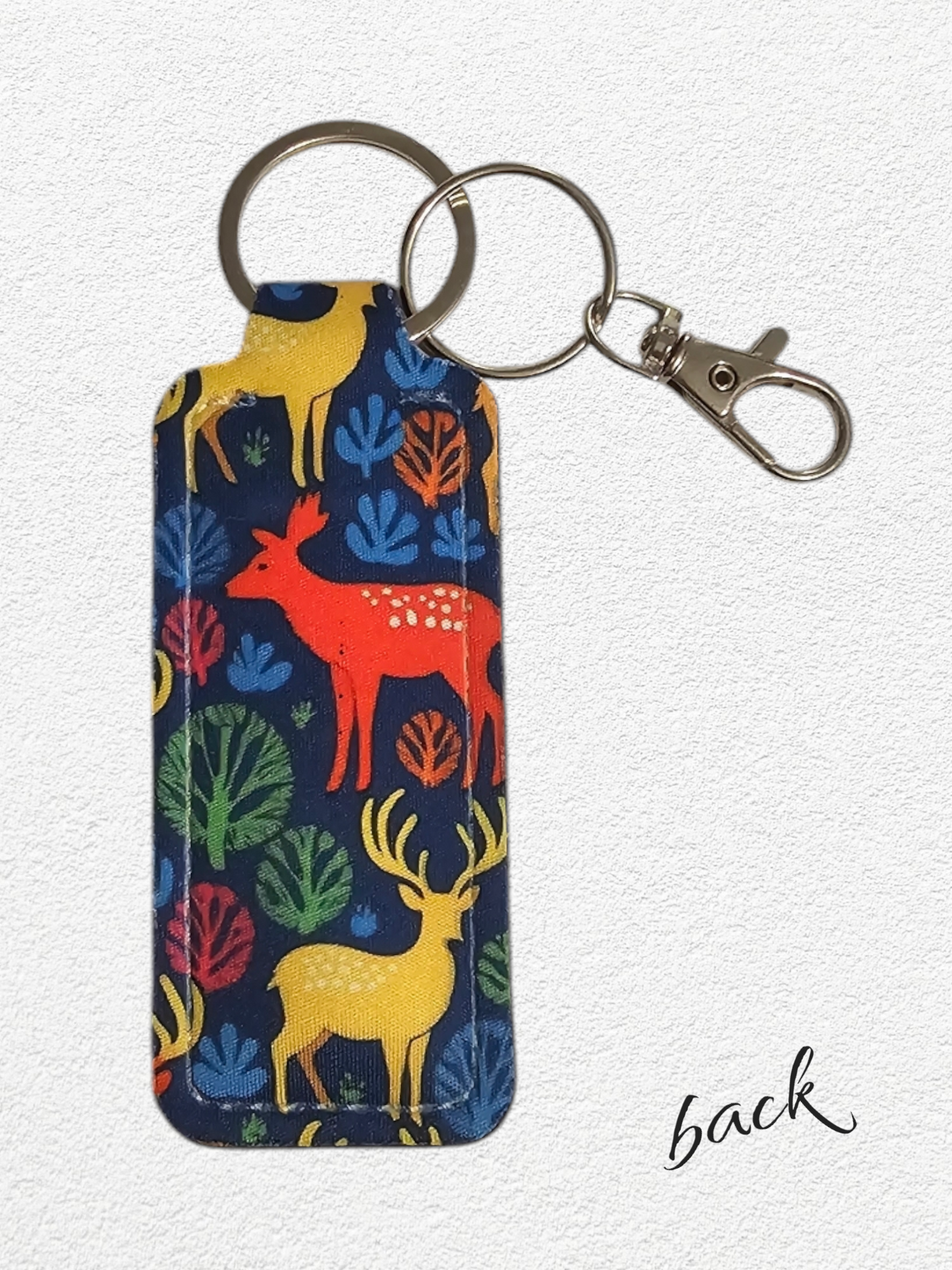 Lip Balm Holder & Keychain - Colorful Deer (lip balm included)