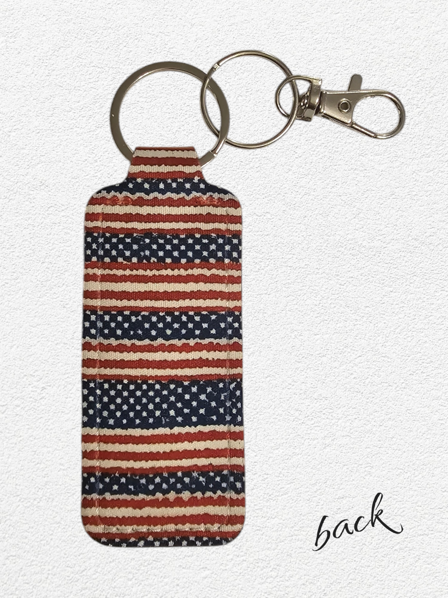 Lip Balm Holder & Keychain - American (lip balm included)