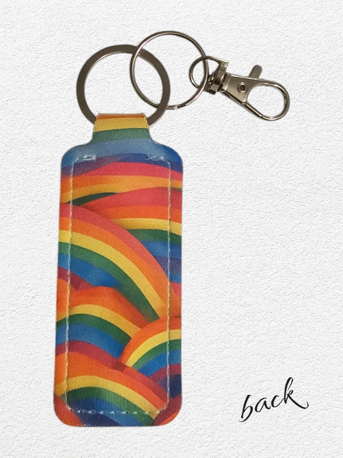 Lip Balm Holder & Keychain - Rainbow (lip balm included)