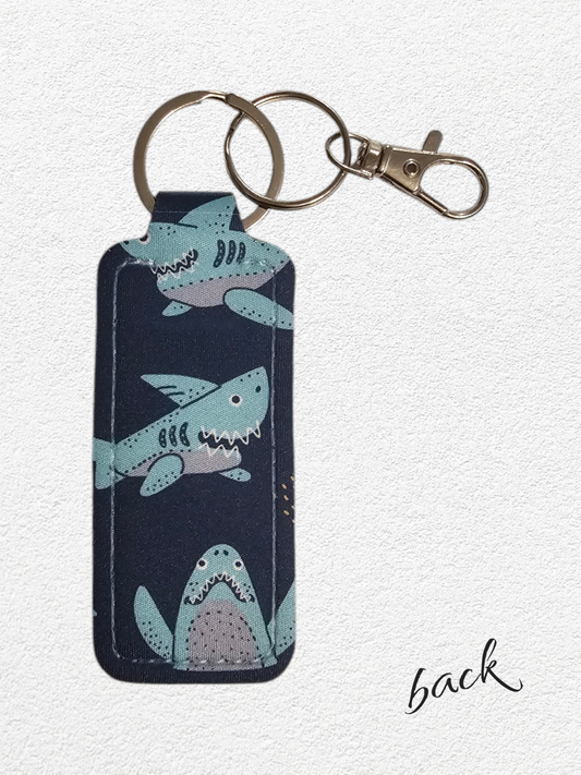 Lip Balm Holder & Keychain - Sharks (lip balm included)