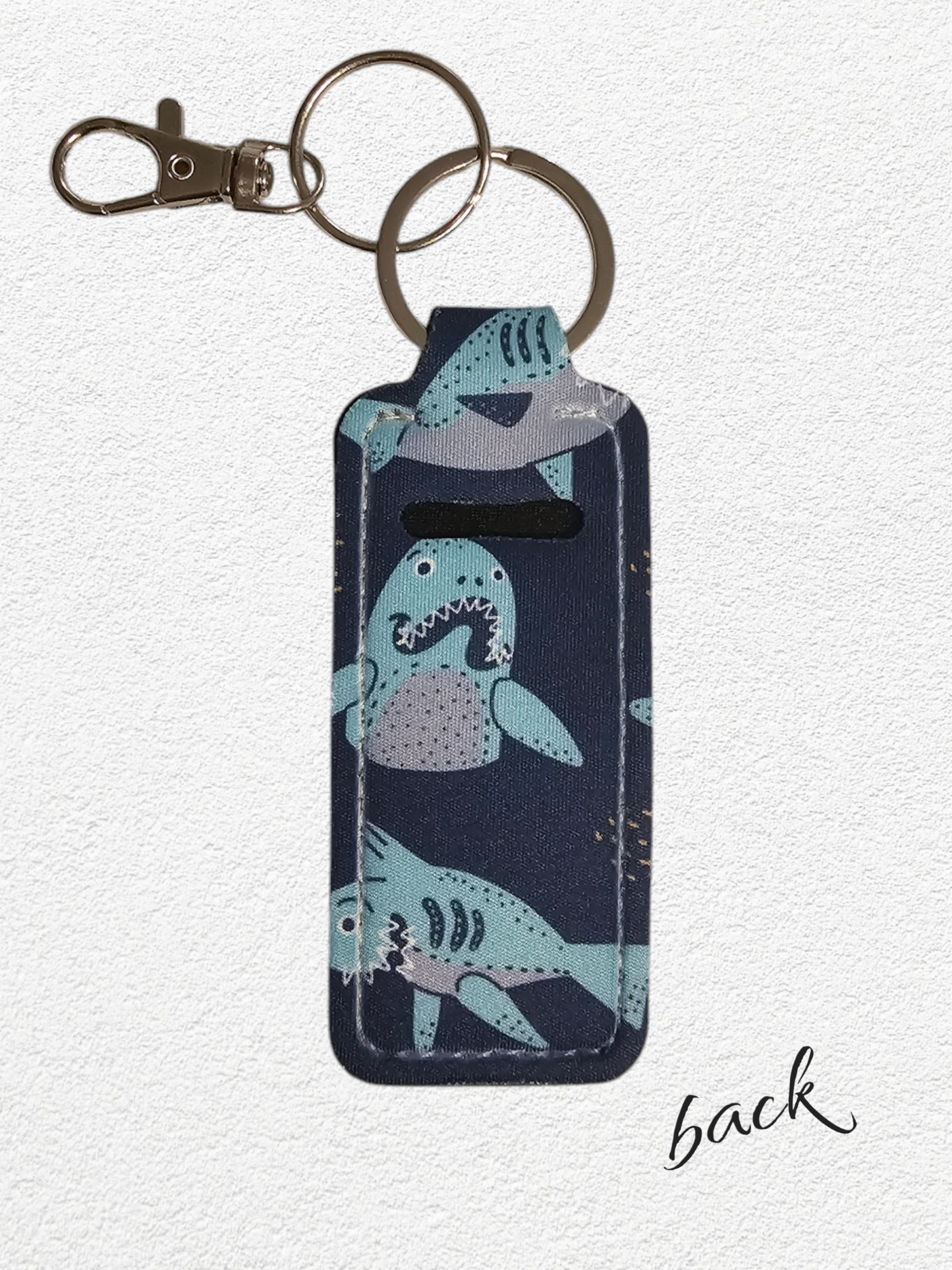 Lip Balm Holder & Keychain - Sharks (lip balm included)