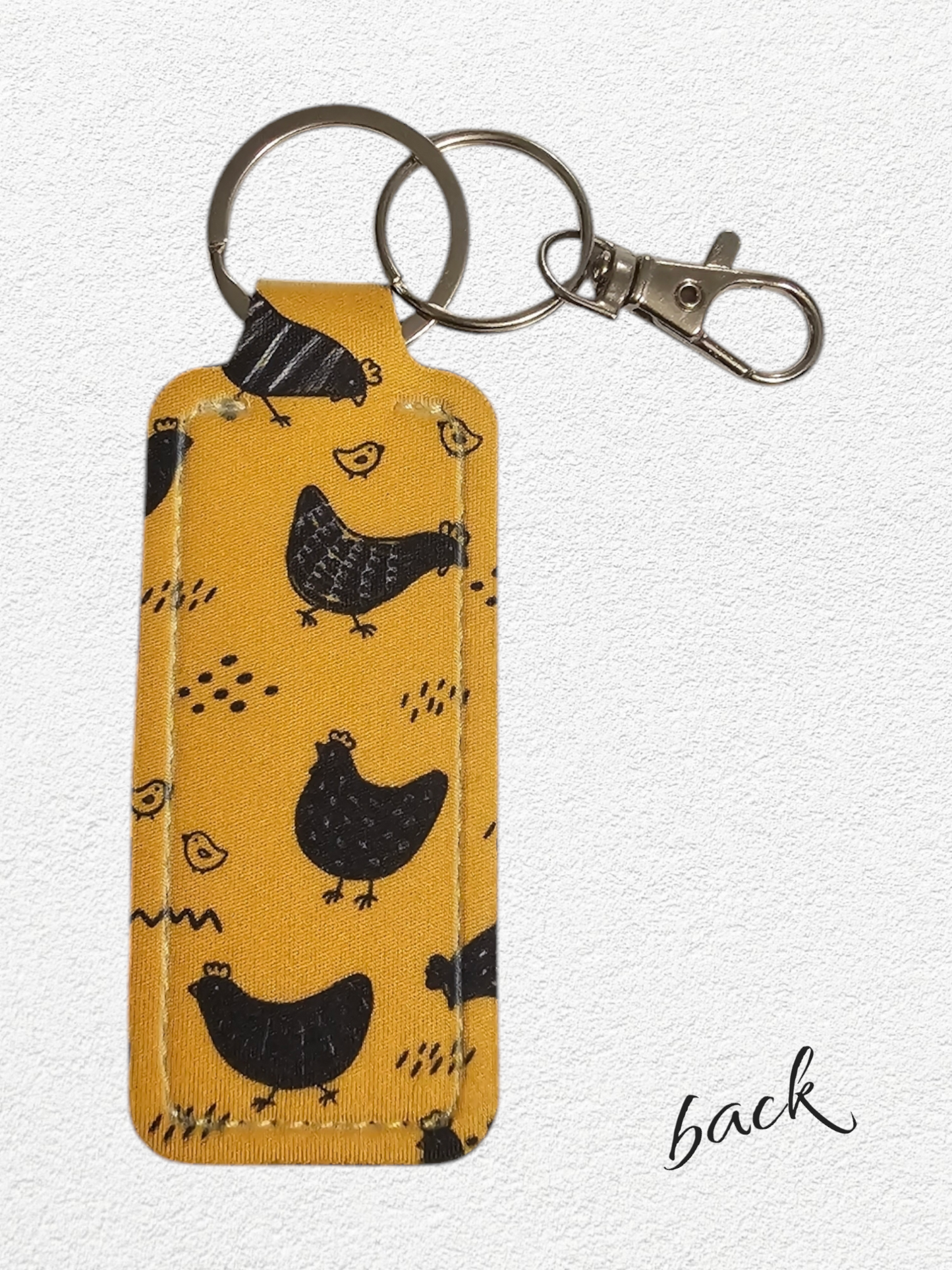 Lip Balm Holder & Keychain - Chickens (lip balm included)