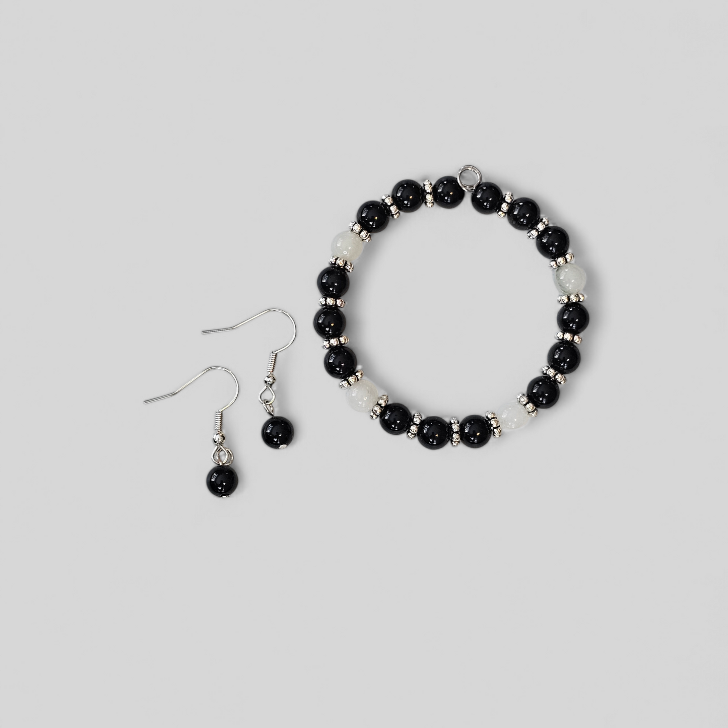 Bracelet & Earring Set - Black Obsidian (Small)