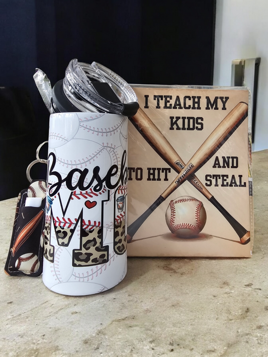 4-in-1 Koozie & Tumbler Bundle - Baseball Mom