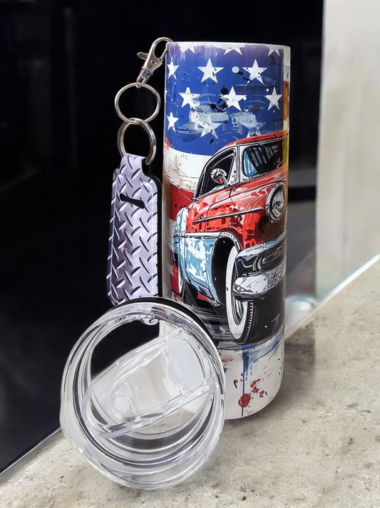 Tumbler & Lip Balm Set - Classic American Car