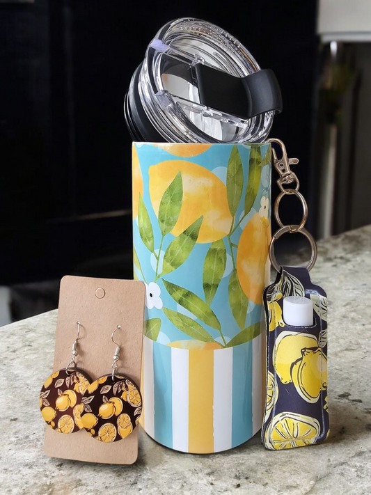 4-in-1 Koozie & Tumbler Bundle - All About Lemons