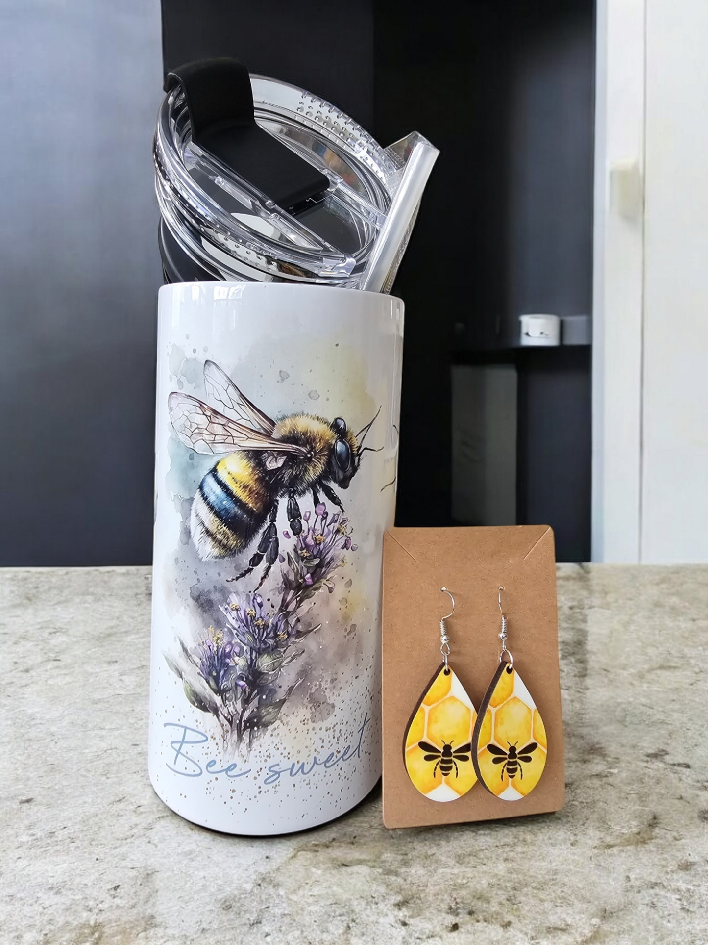 4-in-1 Koozie & Tumbler Bundle - Bee Kind