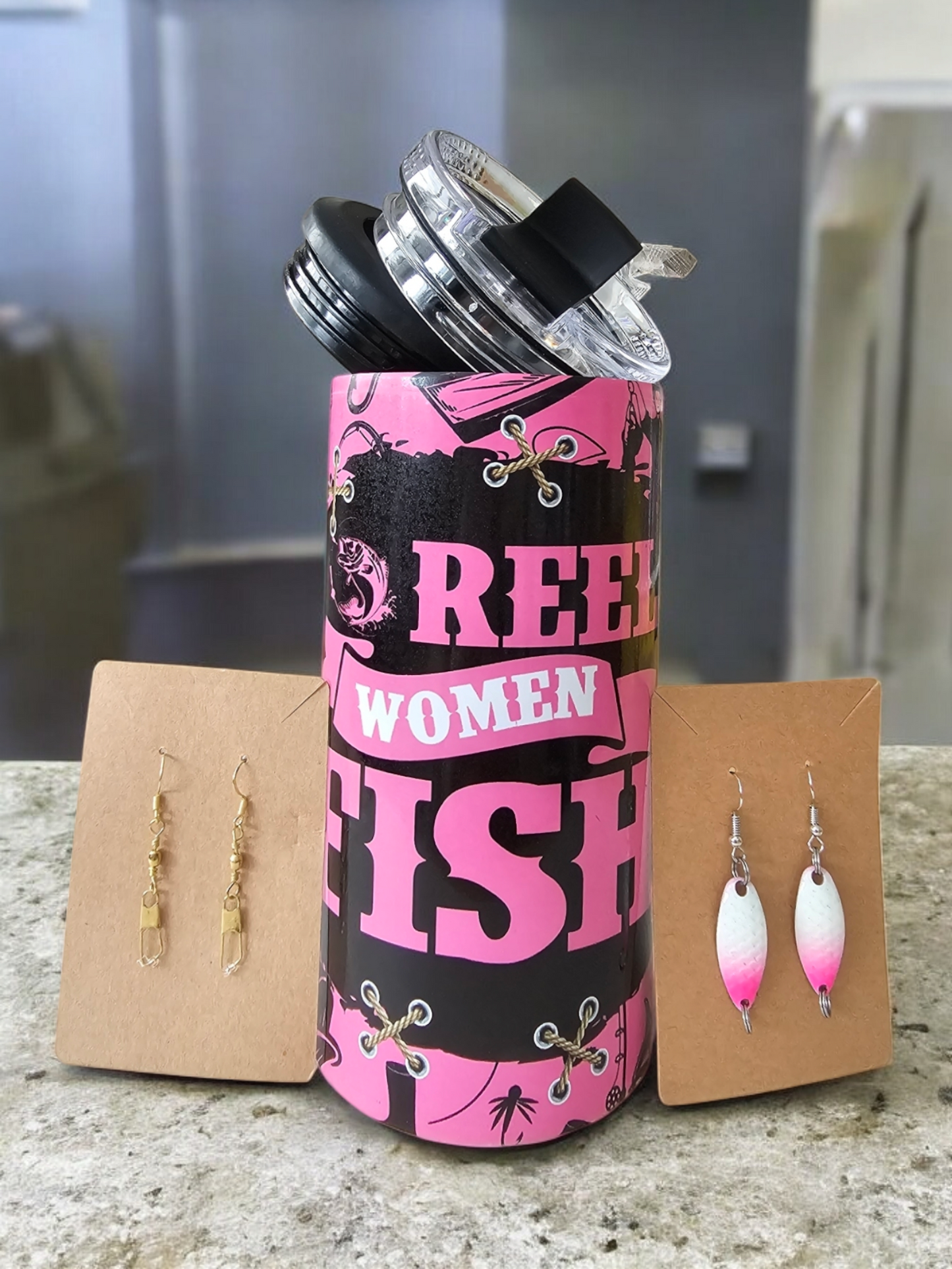 4-in-1 Koozie & Tumbler Bundle - Reel Women Fish