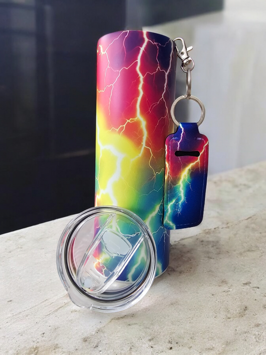 Matching Tumbler & Lip Balm Set - Lightning (Glow-in-the-Dark!)