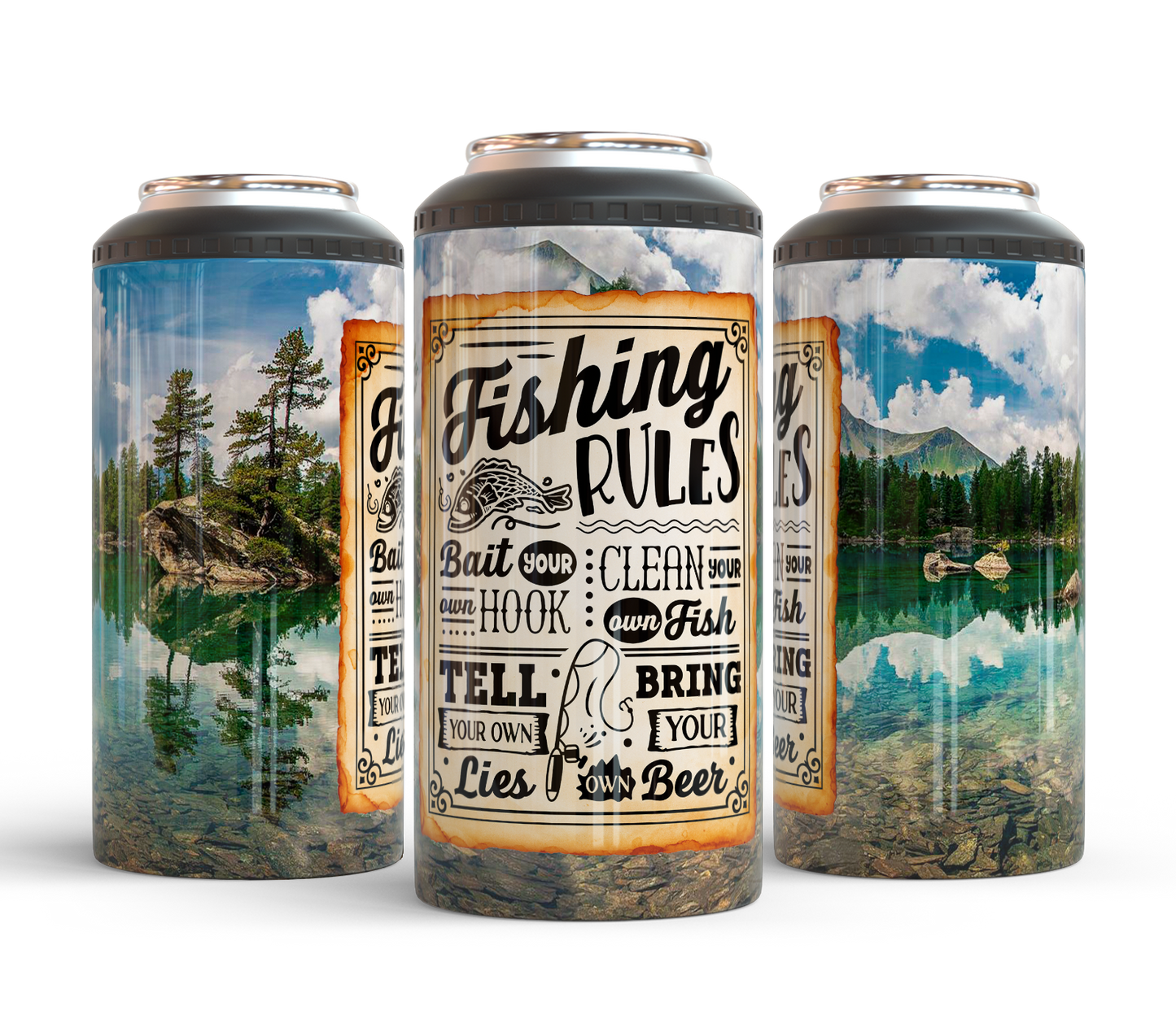 4-in-1 Koozie & Tumbler - Fishing Rules