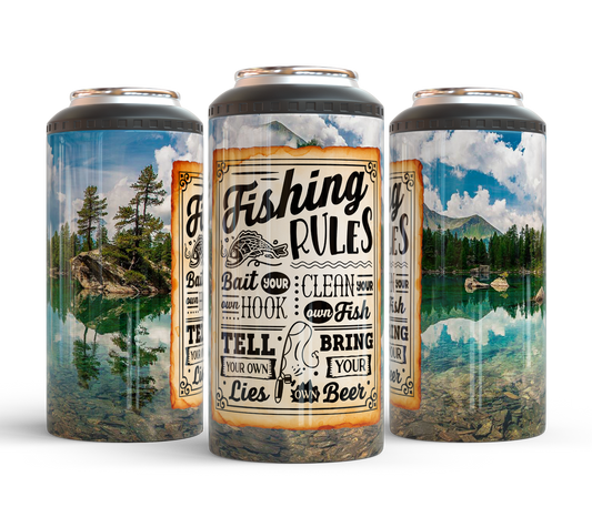 4-in-1 Koozie & Tumbler - Fishing Rules